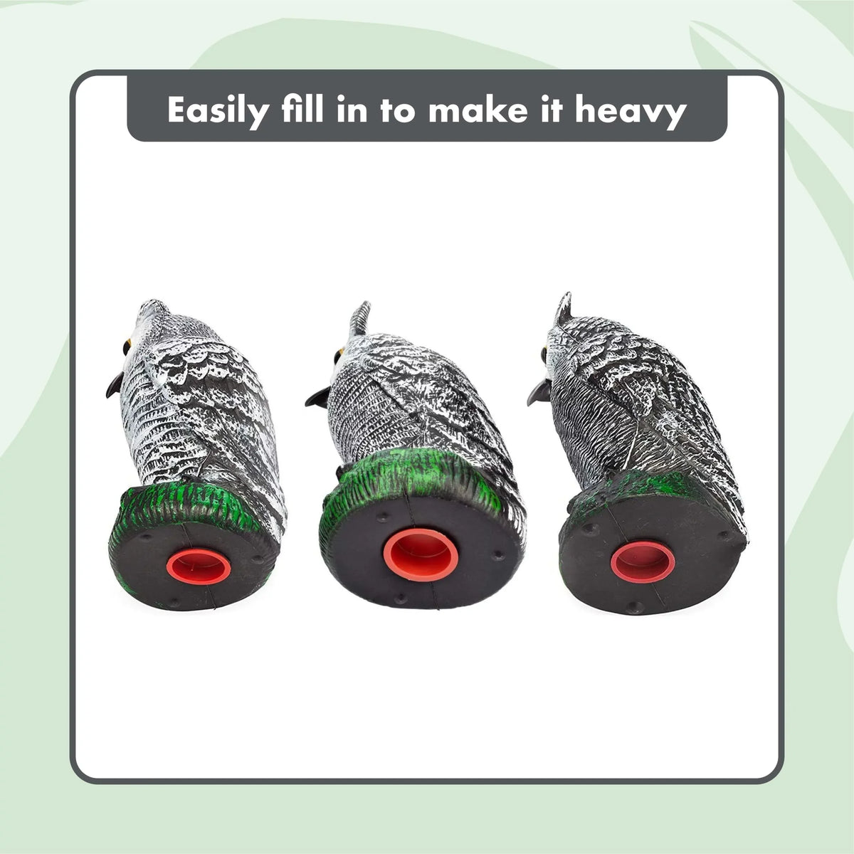 Scarecrow Fake Owl Decoys - Pest Repellent Garden Protectors - (small) (set of 3)