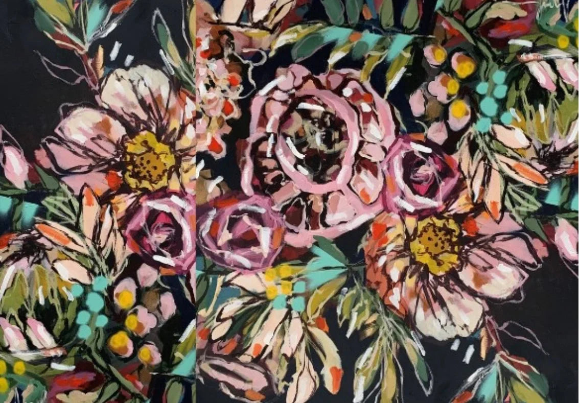Midnight Blooms - 100% Cashmere Scarf by James Paul Cheung