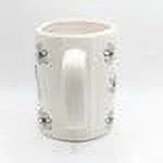 Rae Dunn MOM Ivory Ceramic Mug Black LL Letters Black Daisys 16 oz dishwasher safe may get hot in Microwave Mother's Day