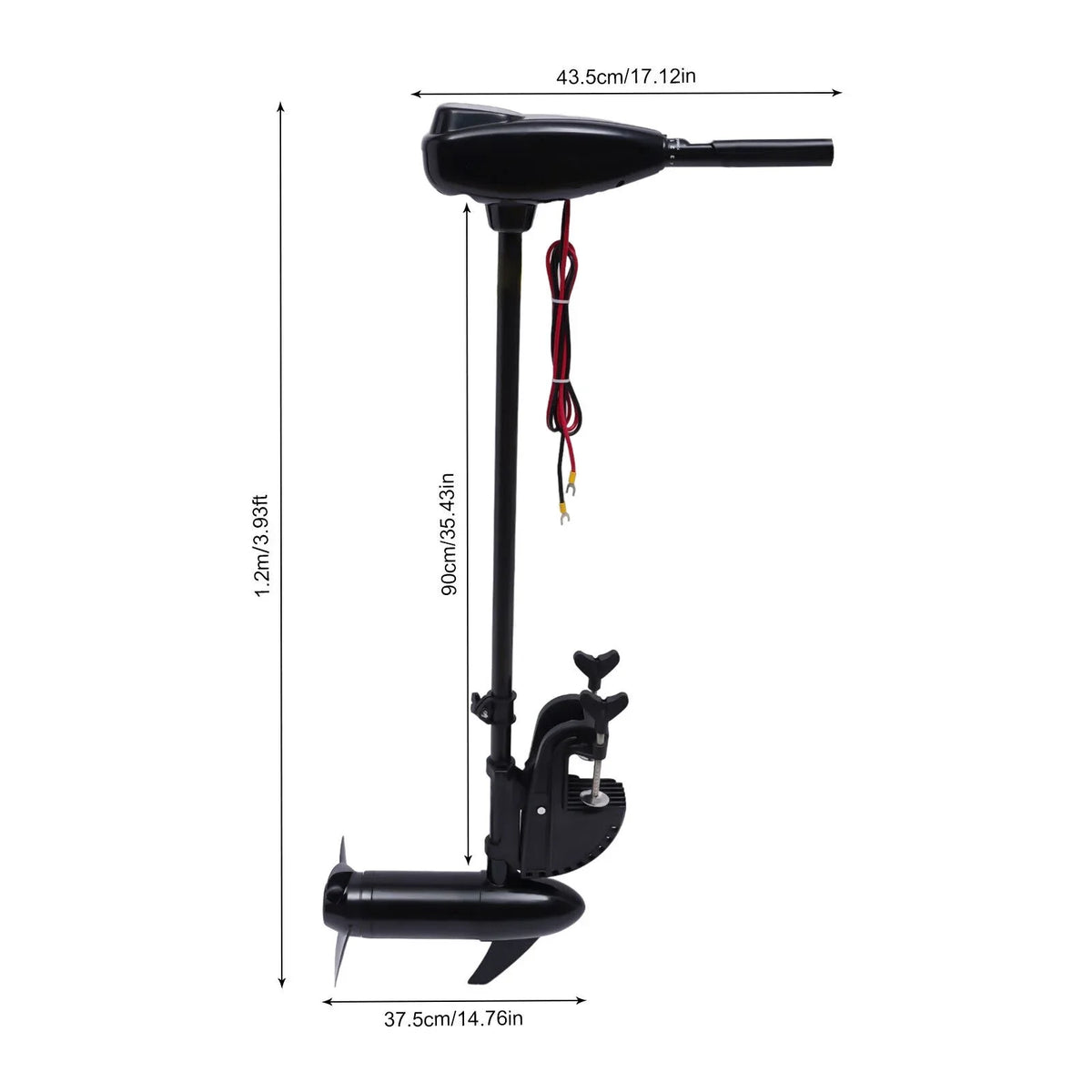 80Lbs 12V 1.2HpThrust Electric Trolling Motor Fishing Boat Outboard Motor Engine