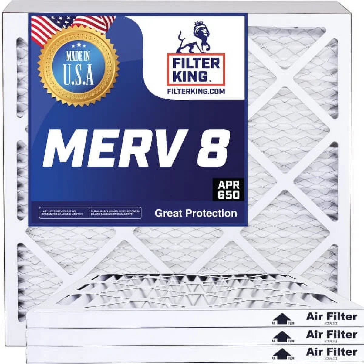 Filter King 6x54x1a Air Filter | 4-PACK | MERV 8 HVAC Pleated A/C Furnace Filters | MADE IN USA | Actual Size: 6 x 54 x .75"