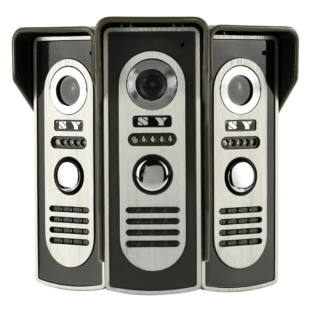 OWSOO 7” Wired Video Door Phone System Visual Doorbell with Indoor Monitor and Outdoor support Unlock Infrared Night View Rainproof for Home