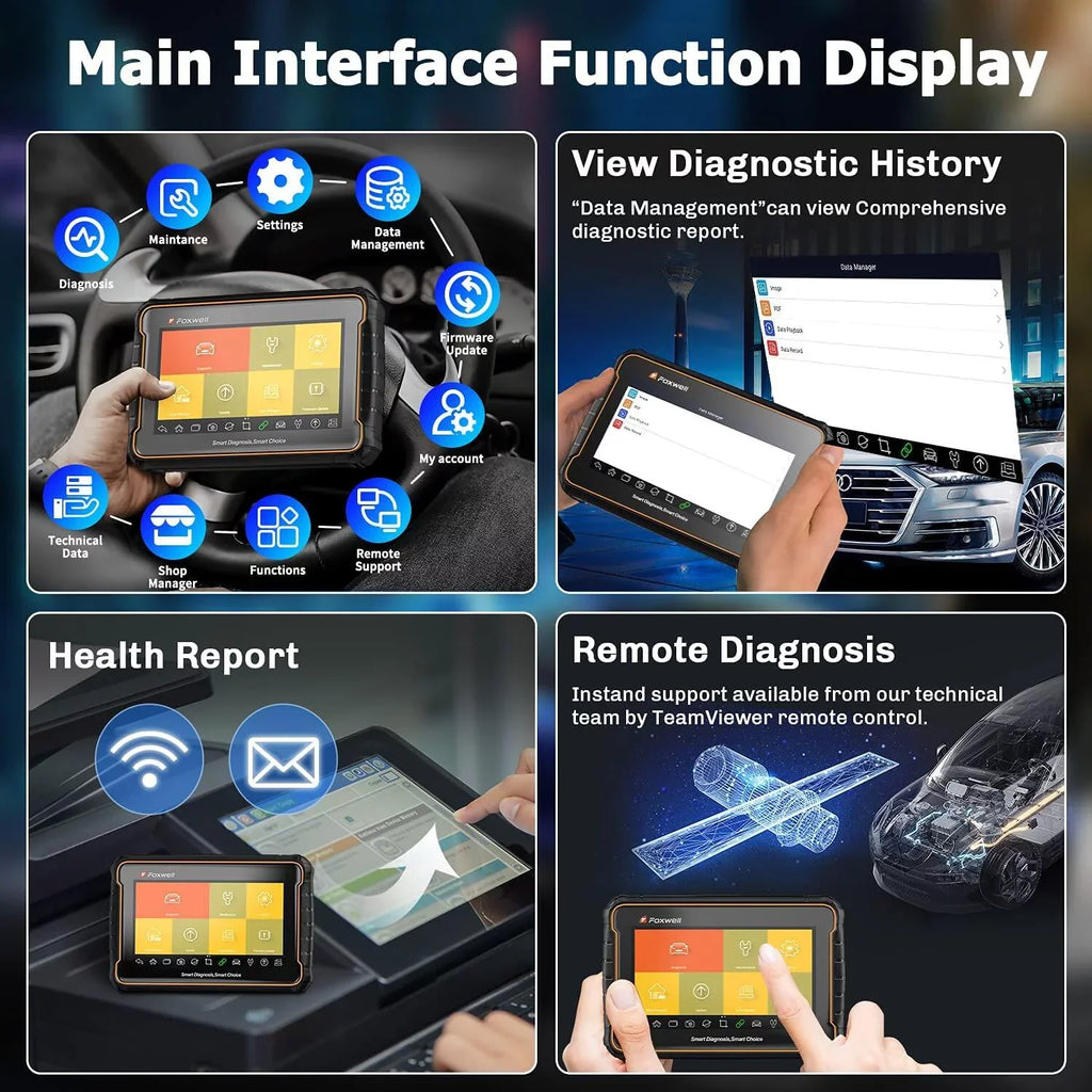 Foxwell GT60 Bluetooth Automotive Bidirectional Diagnostic Scan Tool Car All Systems OBD2 Scanner Code Reader 24 Reset Maintenance Services ABS Bleeding Vehicle Analyzer Auto Vin 2 Year Free Update