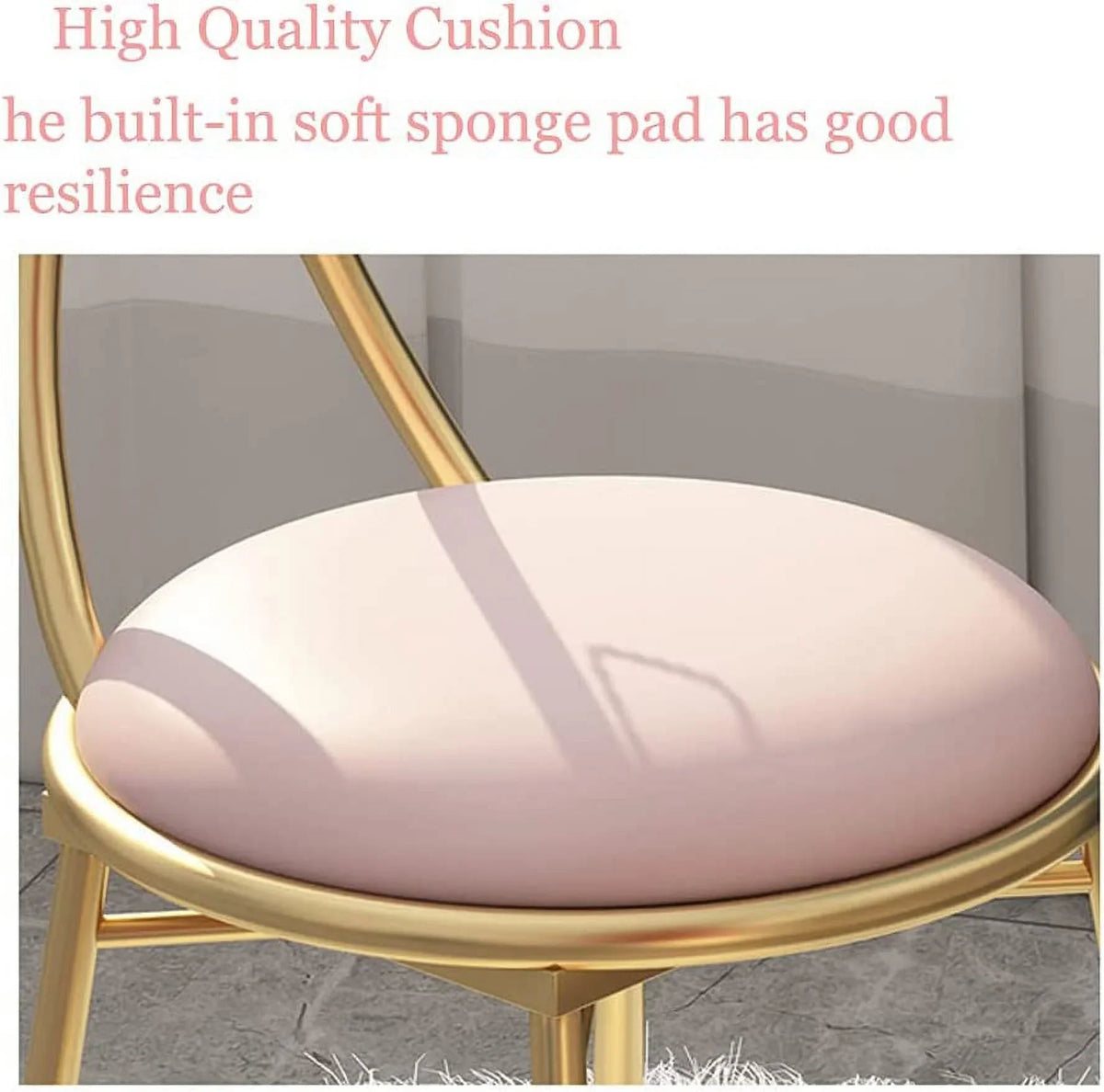 MONIPA Golden Butterfly Backrest Chairs Modern Vanity Stool with Cushioned Back Vanity Chair Pink Princess Chair Girls Ladies Creative Makeup Stool Art Leisure Chair Seat for Bedroom, Dining Room