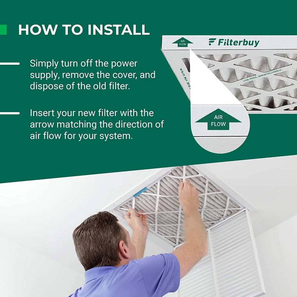 Filterbuy 16x25x4 MERV 13 Pleated HVAC AC Furnace Air Filters (3-Pack)