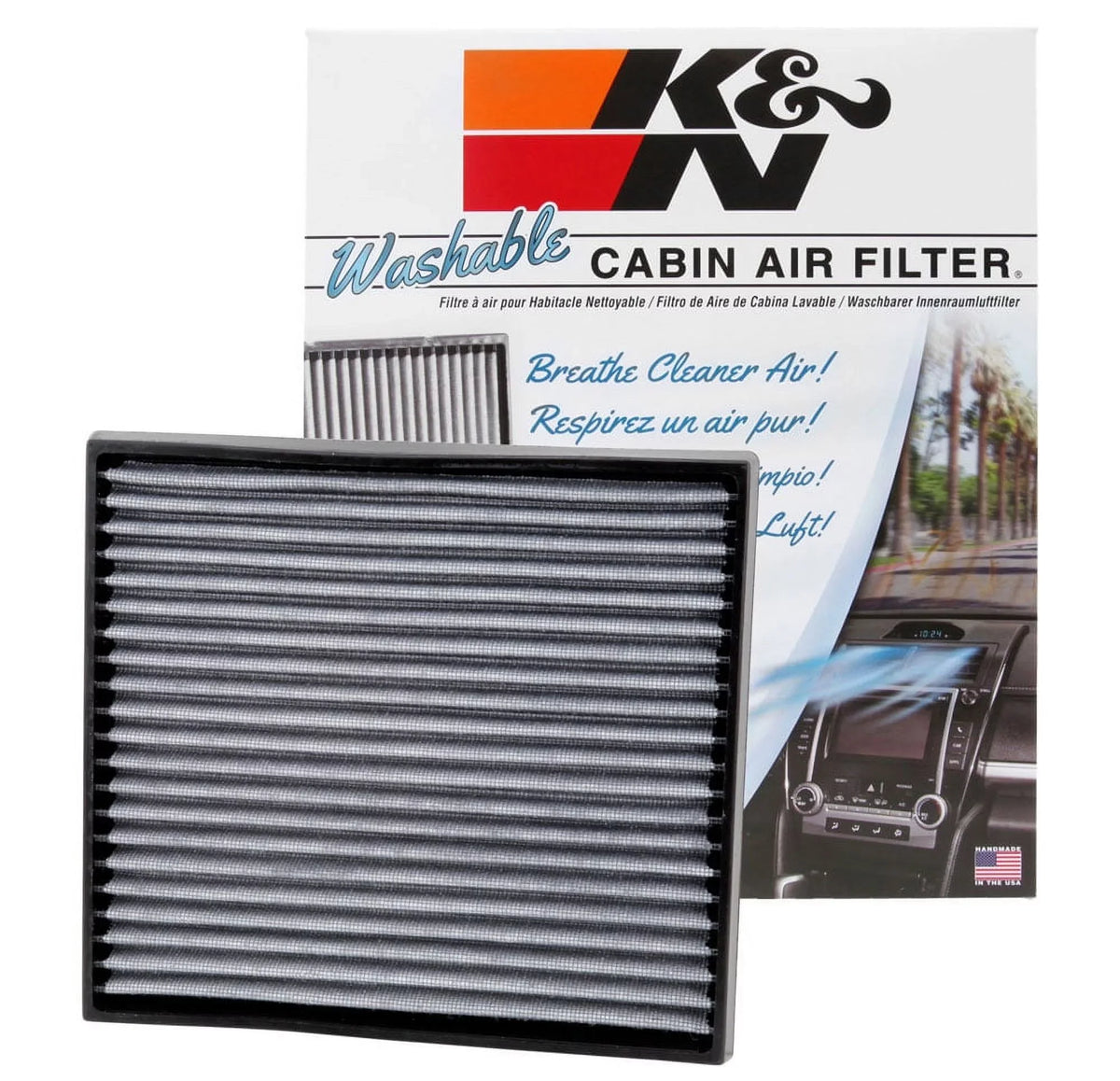 K&N VF2008 Washable & Reusable Cabin Air Filter Cleans and Freshens Incoming Air for your Toyota, Lexus Fits select: 2001-2007 TOYOTA HIGHLANDER, 1999-2003 LEXUS RX