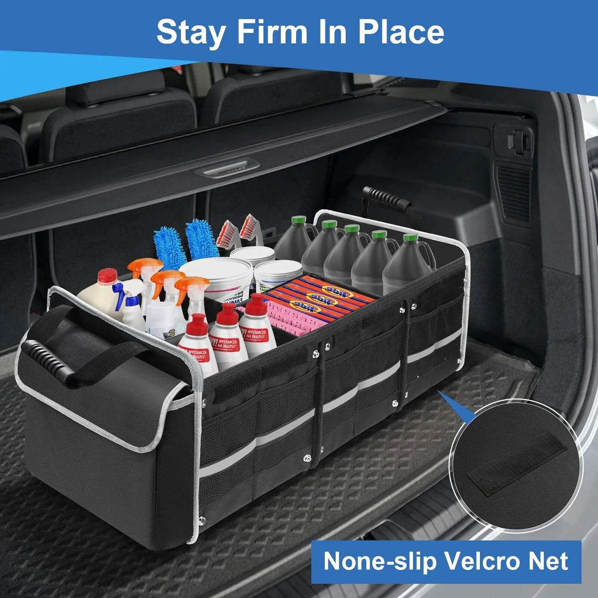 Car Trunk Organizer Multi Compartment Cargo Storage Container for SUV Truck US