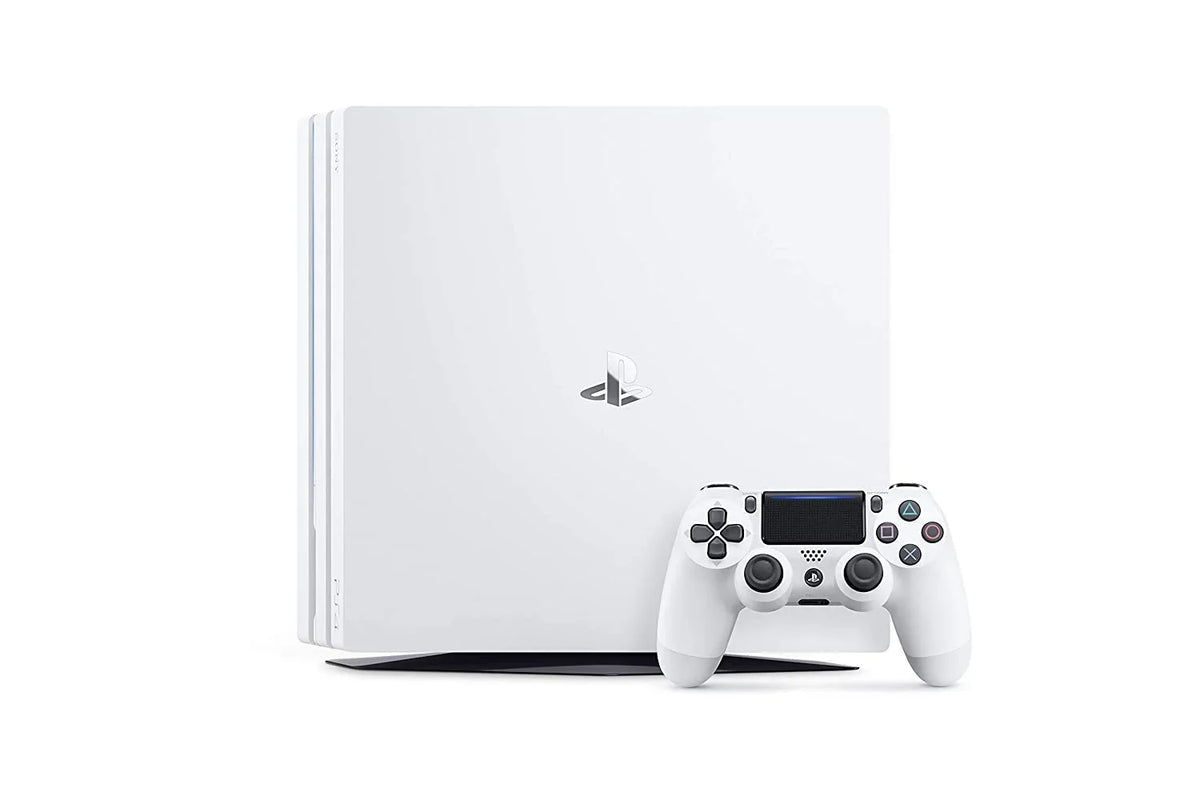 PlayStation 4 Original 500GB Matte White Gaming Console With 2 Controller + G9 Earbuds With Microphone BOLT AXTION Bundle Pre-owned