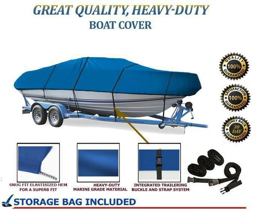 BLUE, GREAT QUALITY BOAT COVER Compatible for TRITON 1650 SC (2003 - 2010)