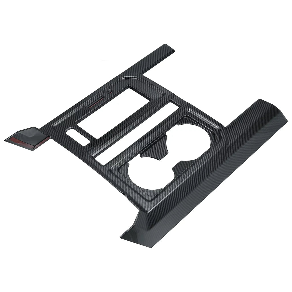 Carbon Fiber Pattern Car Center Console Gear Shift Cup Holder Trim Cover for Ford F-150 2015 2016 2017 2018 2019 Black