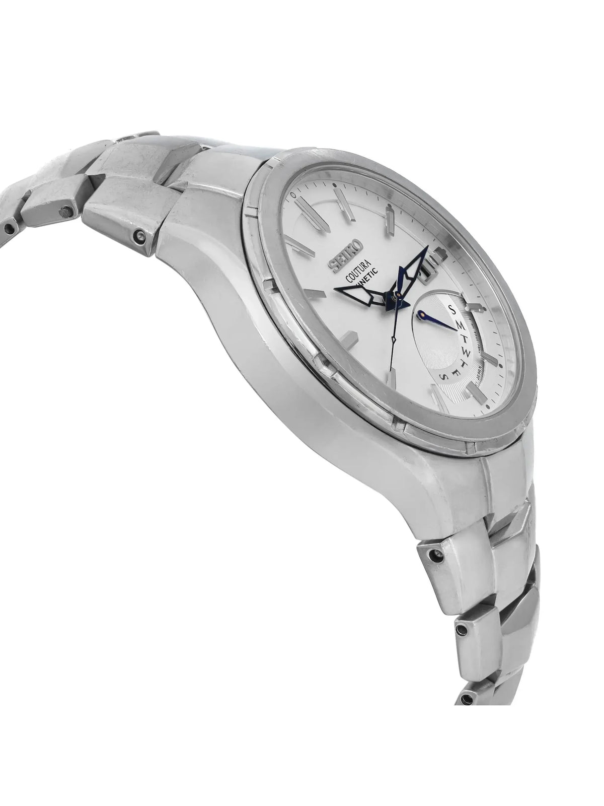 Pre-owned Seiko Coutura 43mm Date Day Steel Mens Watch SRN063 (Good)