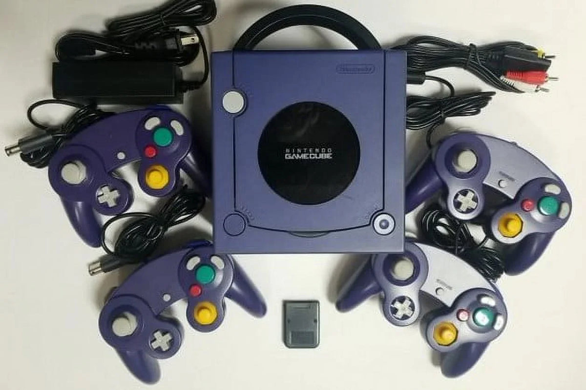 Indigo Nintendo Gamecube Bundle / Four Controllers / Memory Card Second-hand