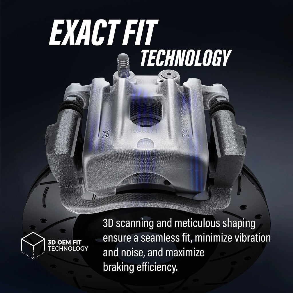 Transit Auto Rear Disc Brake Caliper Coated Rotors And Ceramic Pads Kit For 2012 Ram C/V With Dual Piston Front KCG-100691N