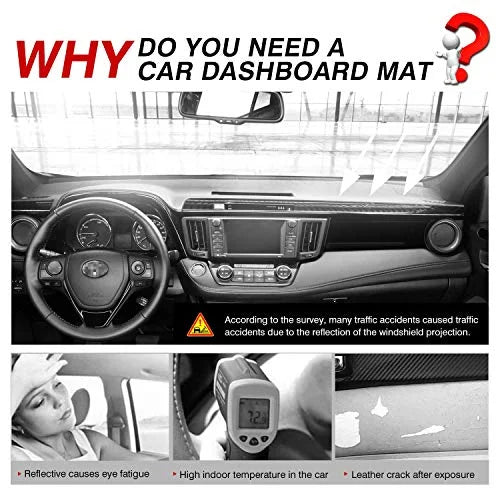 Cartist Suede Dash Mat for Toyota RAV4 2013-2018 Dash Cover Nonslip Dashboard Mat Protector Sunshade No Glare