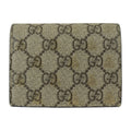 Pre-Owned GUCCI Gucci Compact Wallet Bifold 508757 GG Supreme Canvas Leather Beige Brown Gold Black BEE Bee (Good)