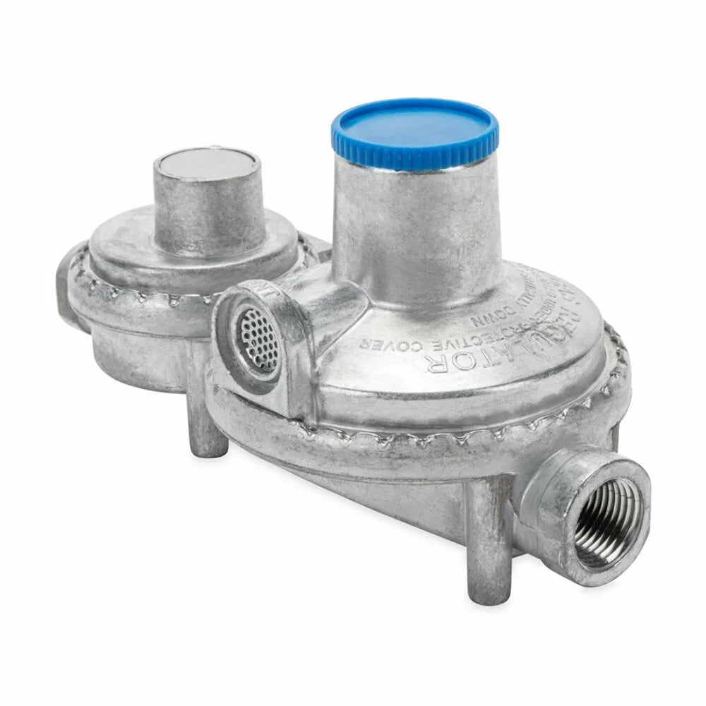 Camco 59323 Horizontal Two Stage Propane Regulator - Feature Integral First and Second Stages