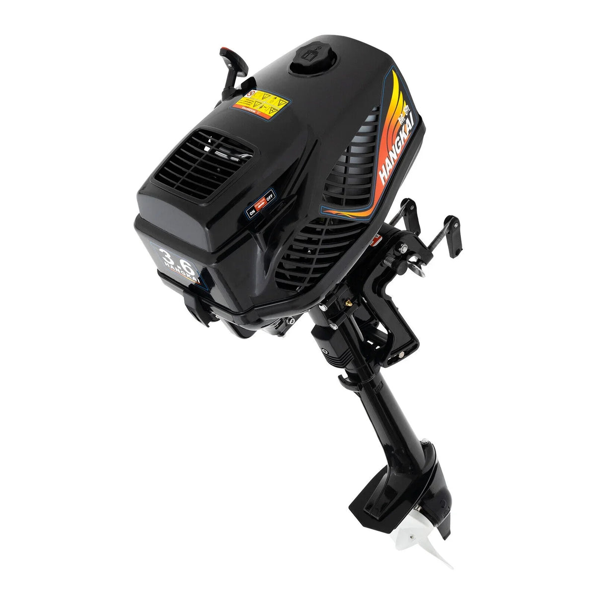 HANGKAI 2 Stroke 3.6 Outboard Motor Fishing Boat Engine Fluid Cooling CDI Outboard Boat Motor 90cm/35.4in