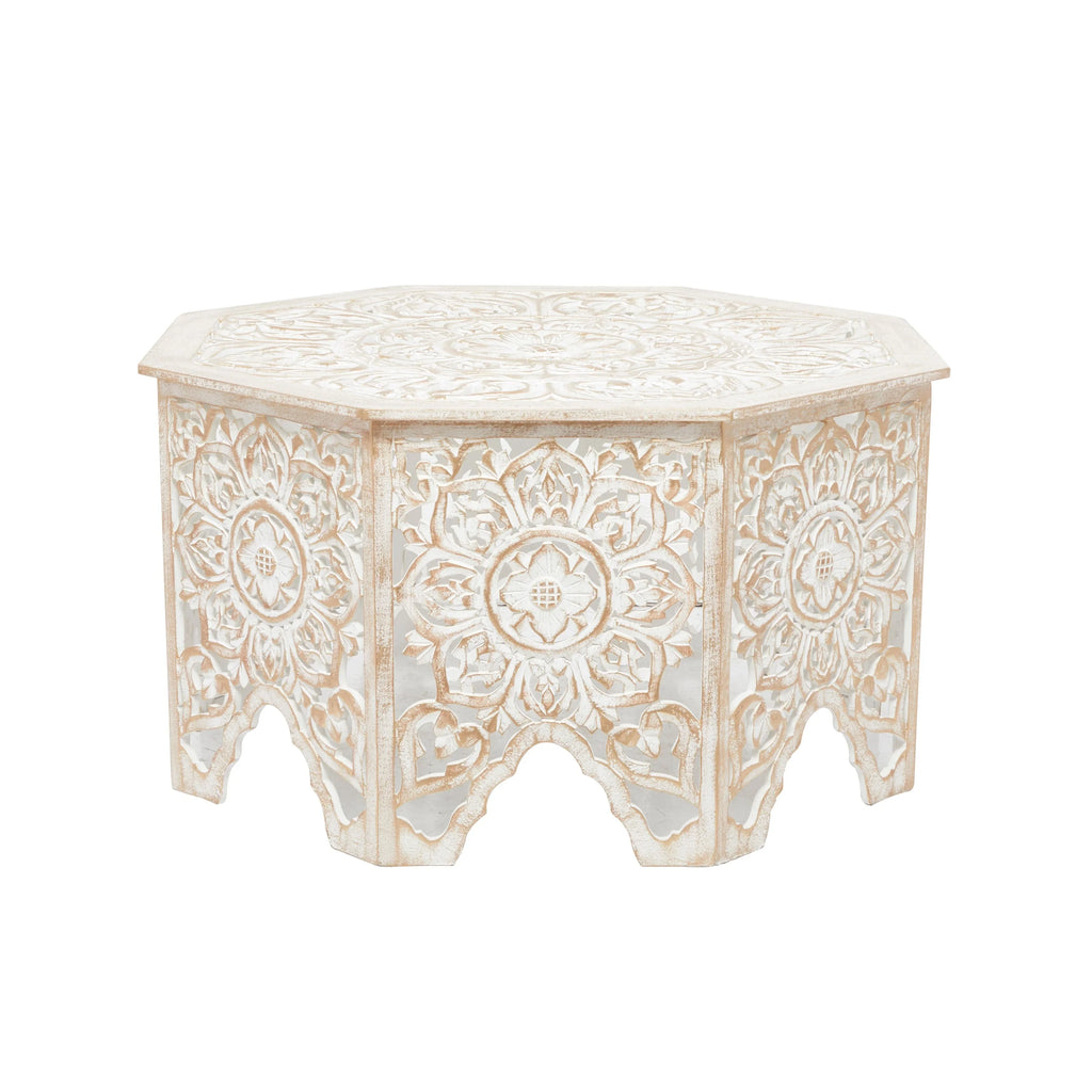 Studio 350 White Pine Country Cottage Coffee Table - 33 x 33 x 18 Round