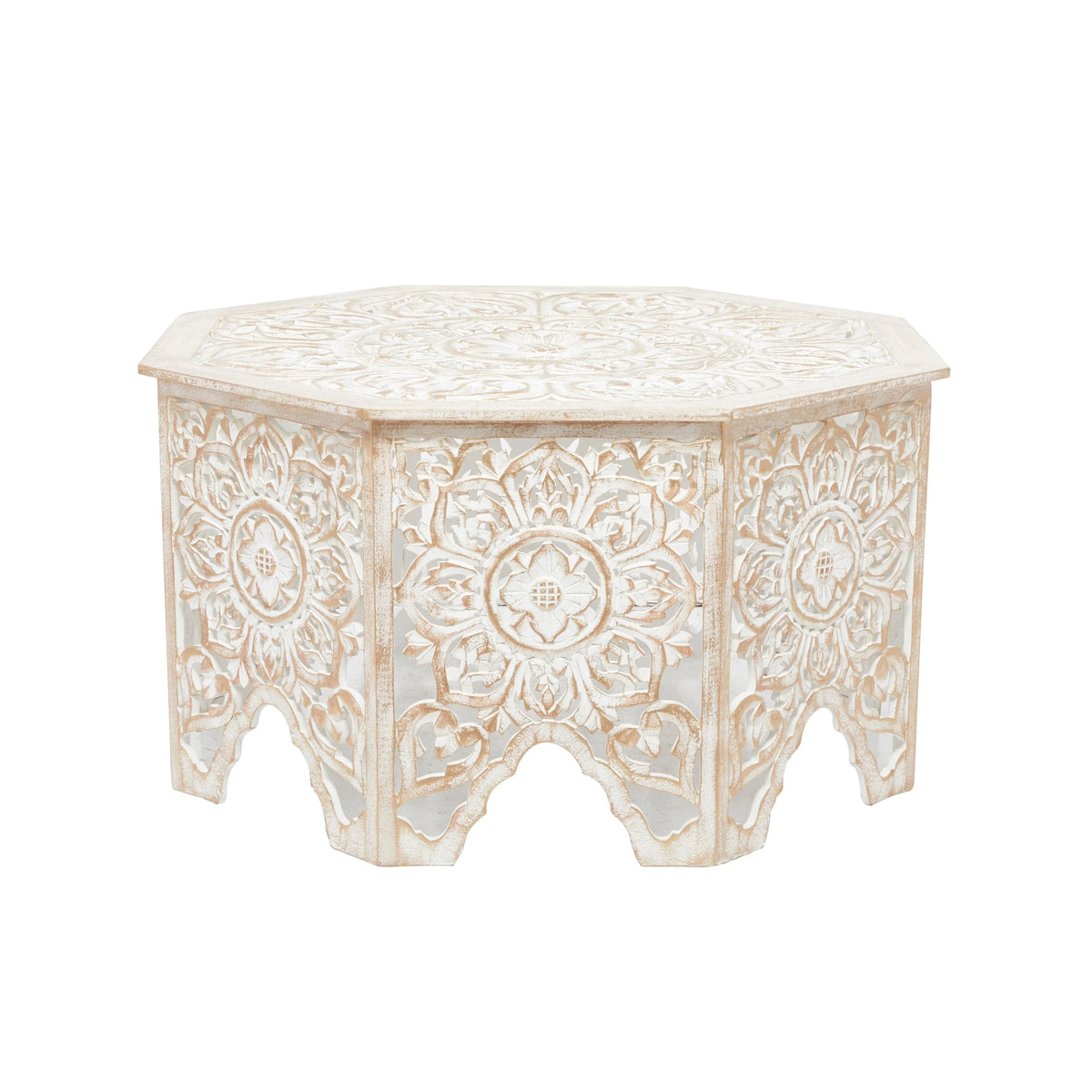 Studio 350 White Pine Country Cottage Coffee Table - 33 x 33 x 18 Round