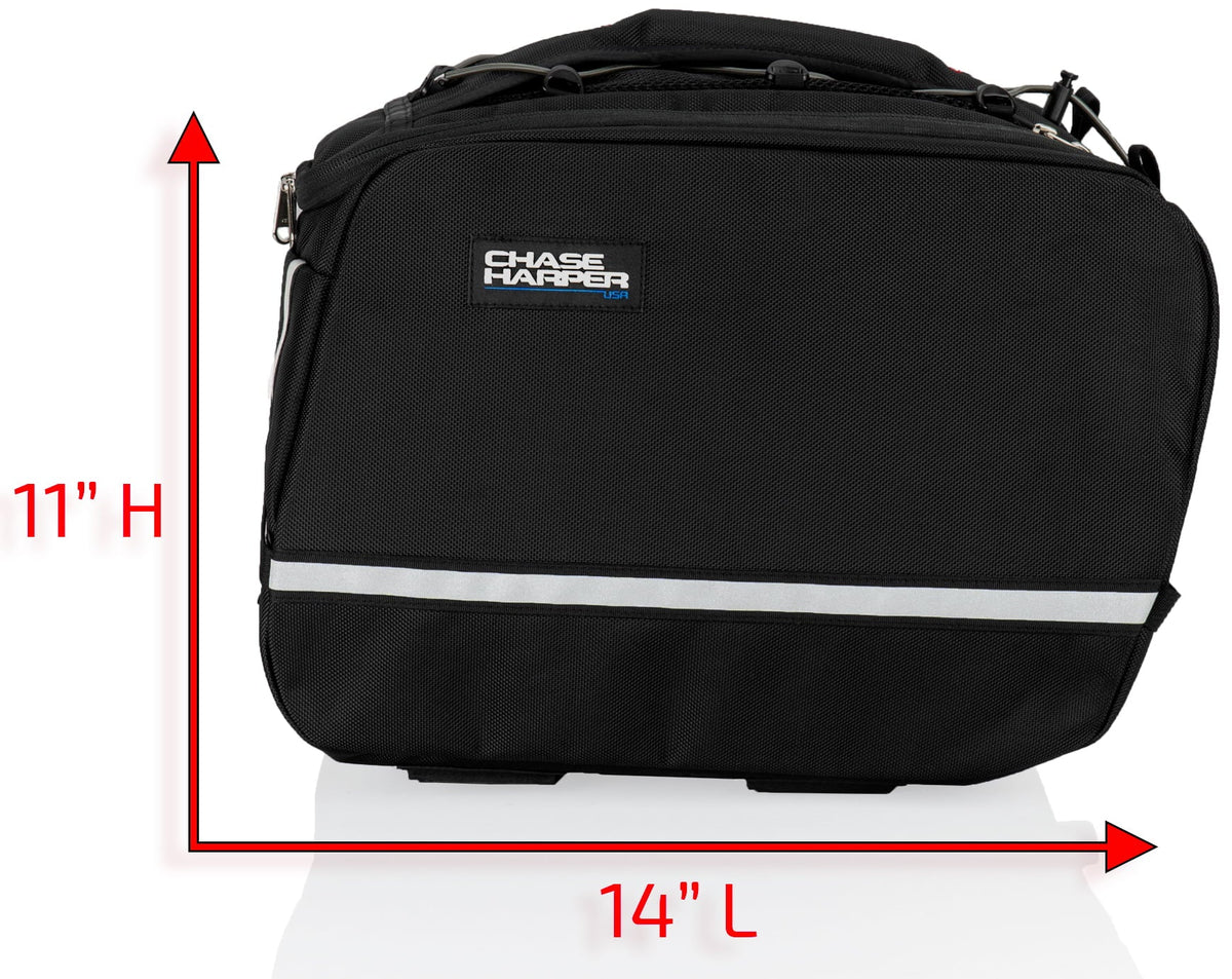 Chase Harper USA 3550 Aeropac II Saddle Bags - Liquid Industrial Grade Ballistic Nylon w/Thermoplastic Insert, Anti-Scratch Vinyl on Inward Facing Wall, 14" L x 9" W x 10.5" H (Per Side)