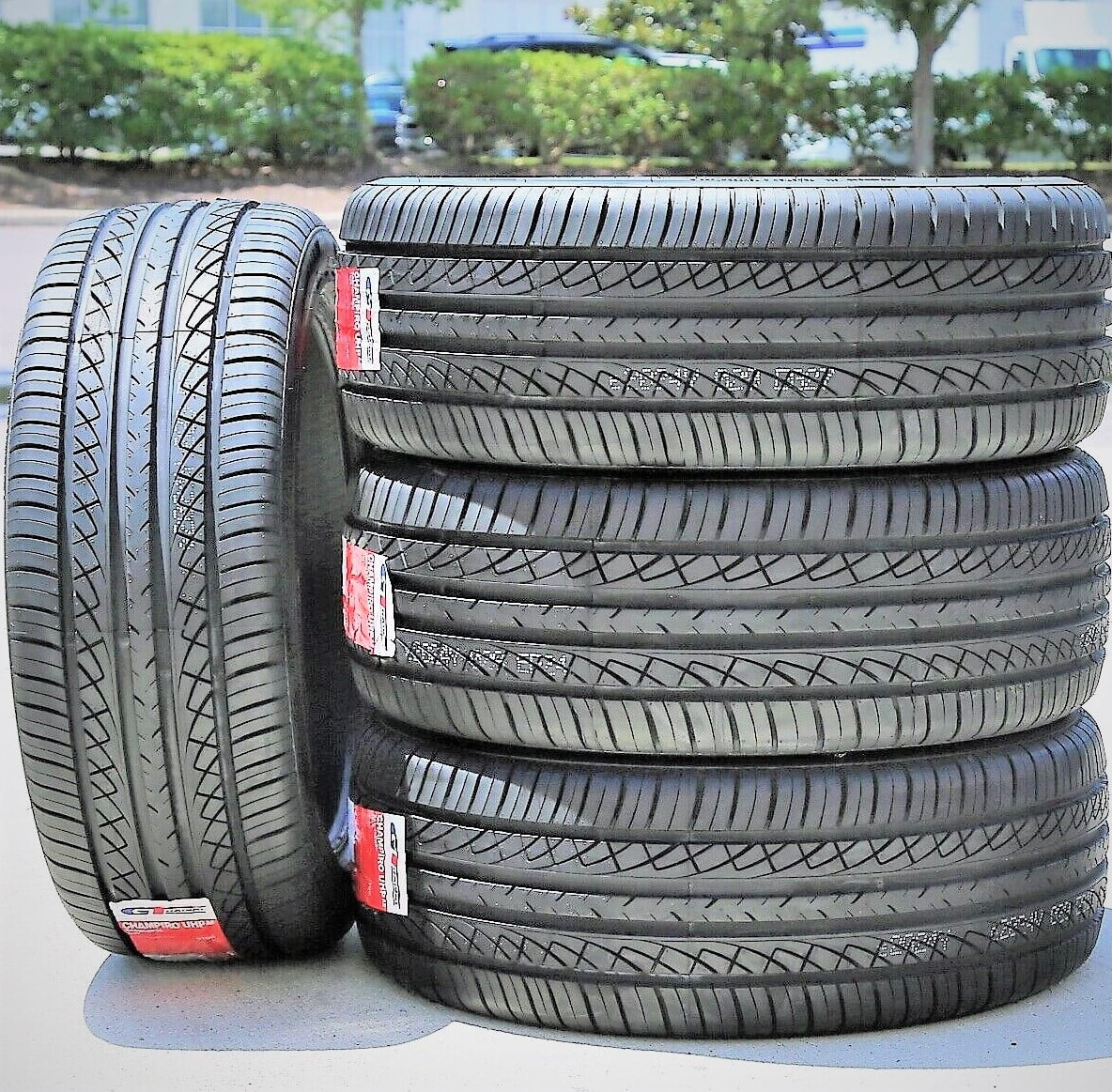 Set of 4 (FOUR) GT Radial Champiro UHP A/S 255/40R19 ZR 100Y XL AS High Capability Tires Fits: 2014 Ford Mustang GT, 2015-23 Ford Mustang EcoBoost Premium