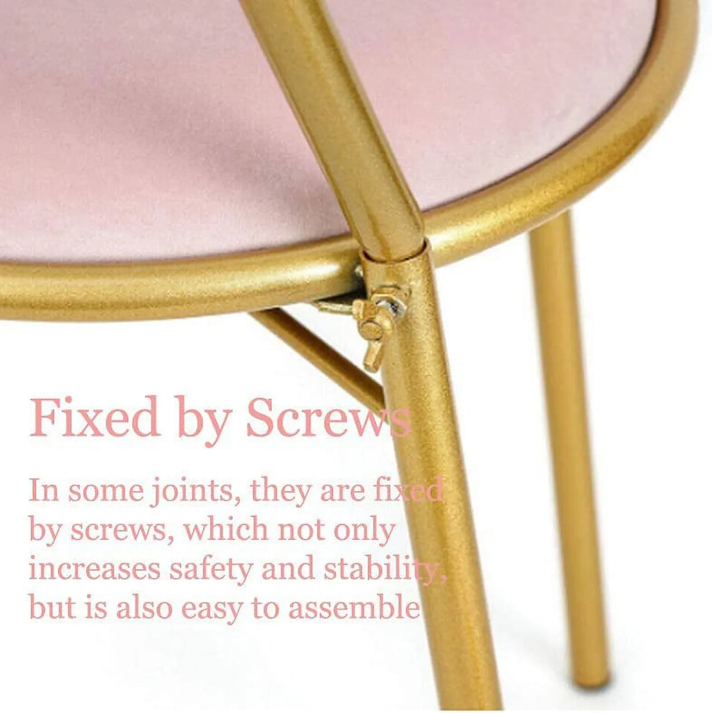 MONIPA Golden Butterfly Backrest Chairs Modern Vanity Stool with Cushioned Back Vanity Chair Pink Princess Chair Girls Ladies Creative Makeup Stool Art Leisure Chair Seat for Bedroom, Dining Room