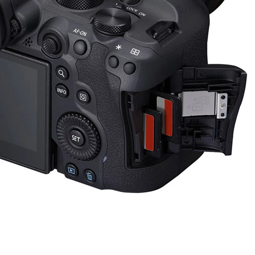 EOS R6 Mark II Mirrorless Camera with RF 24-105mm Lens + 2 Pack SanDisk 128GB Memory Card + LED Flash + Case + ZeeTech Accessory