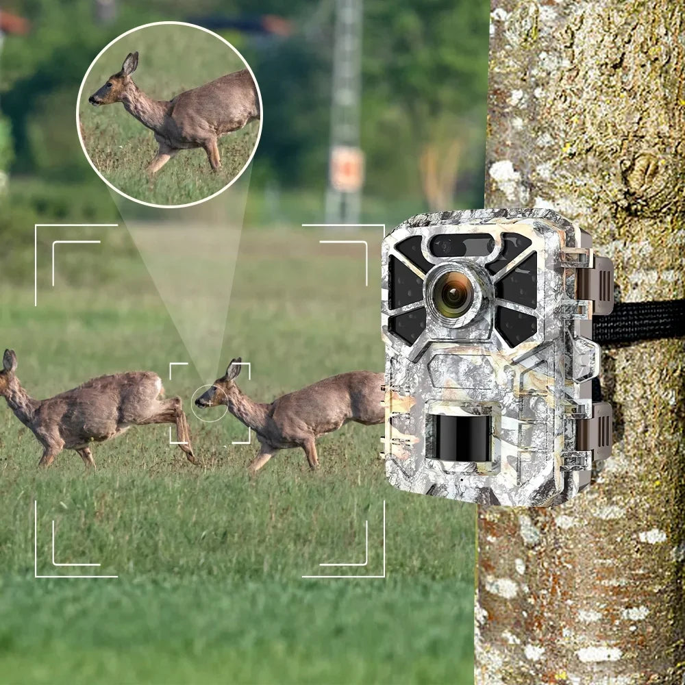 2 Pack Trail Camera, 30MP 2k Game Camera with Infrared Night Vision Wildlife Surveillance, Farm Monitoring, Fluid Hunting Trail Monitor with 120° Wide Angle Lens