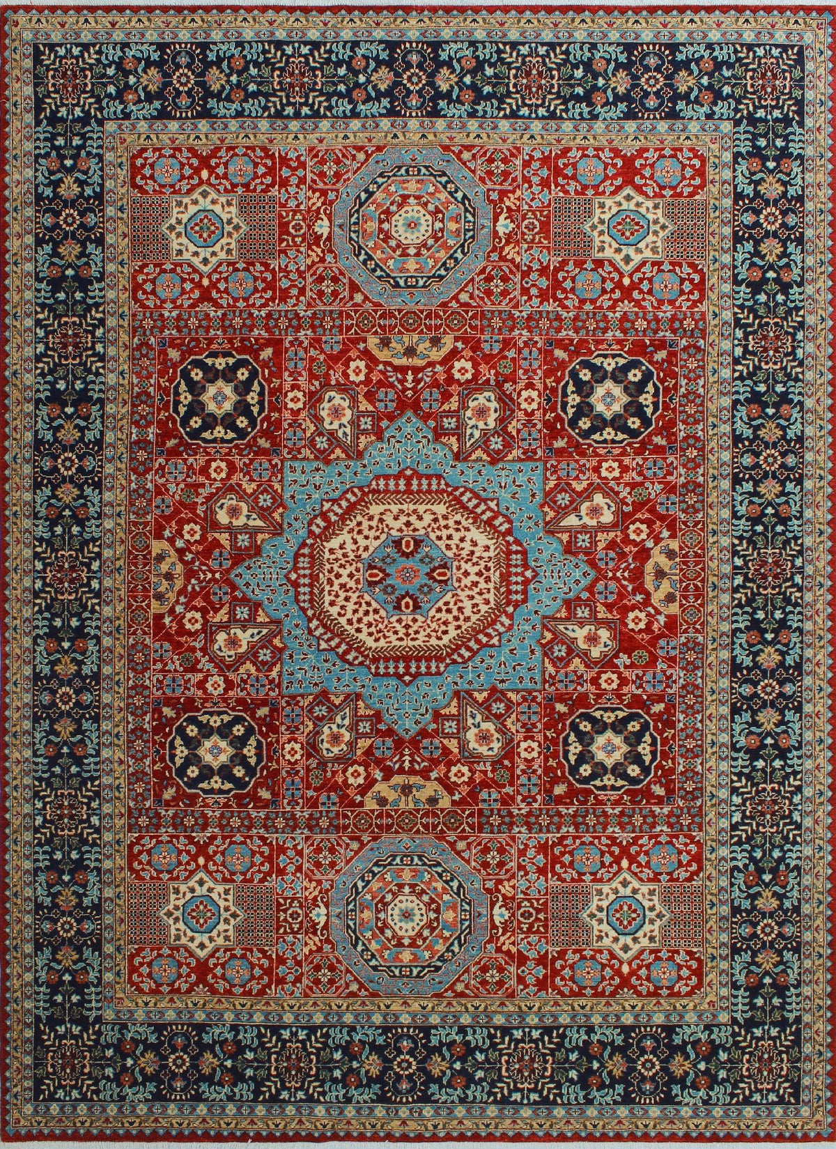 Aria Mervin Red/Blue Rug, 8'10" x 11'11"