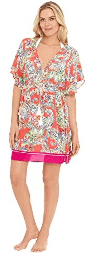 Ralph Lauren MULTI Paisley Flutter Sleeve Swim Cover-up Dress, US X-Large