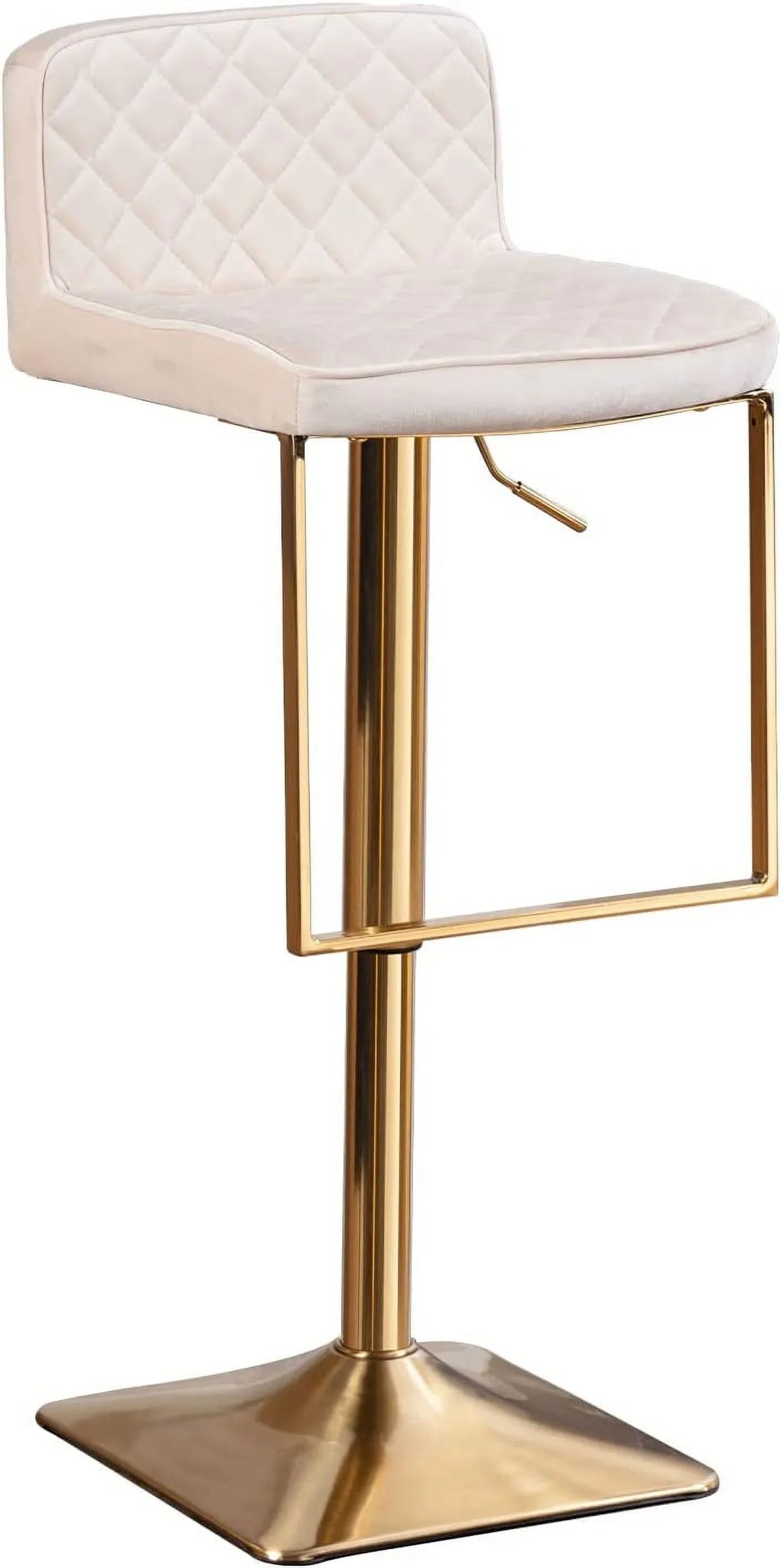xrboomlife Velvet Stools Modern Swivel Counter Height Barstools Height Adjustable Kitchen Stools for Island Chairs Island Stools Chair Gold sillas para barra de cocina (Ivory Set of