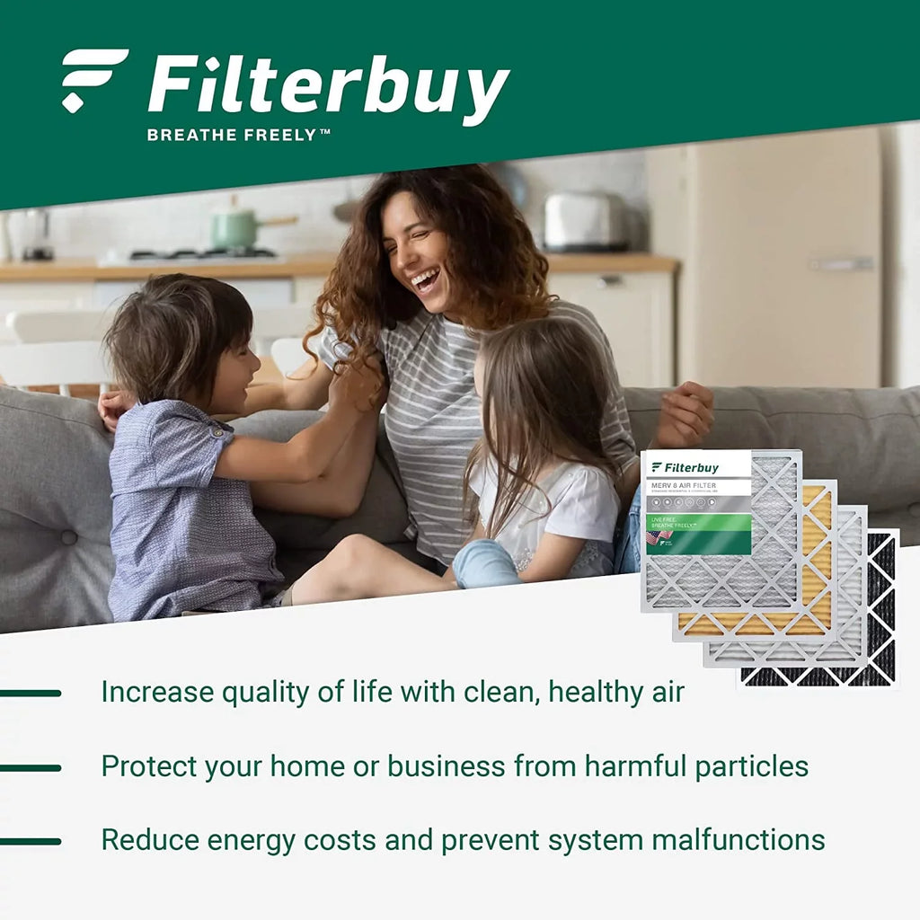 Filterbuy 16x25x4 MERV 13 Pleated HVAC AC Furnace Air Filters (3-Pack)