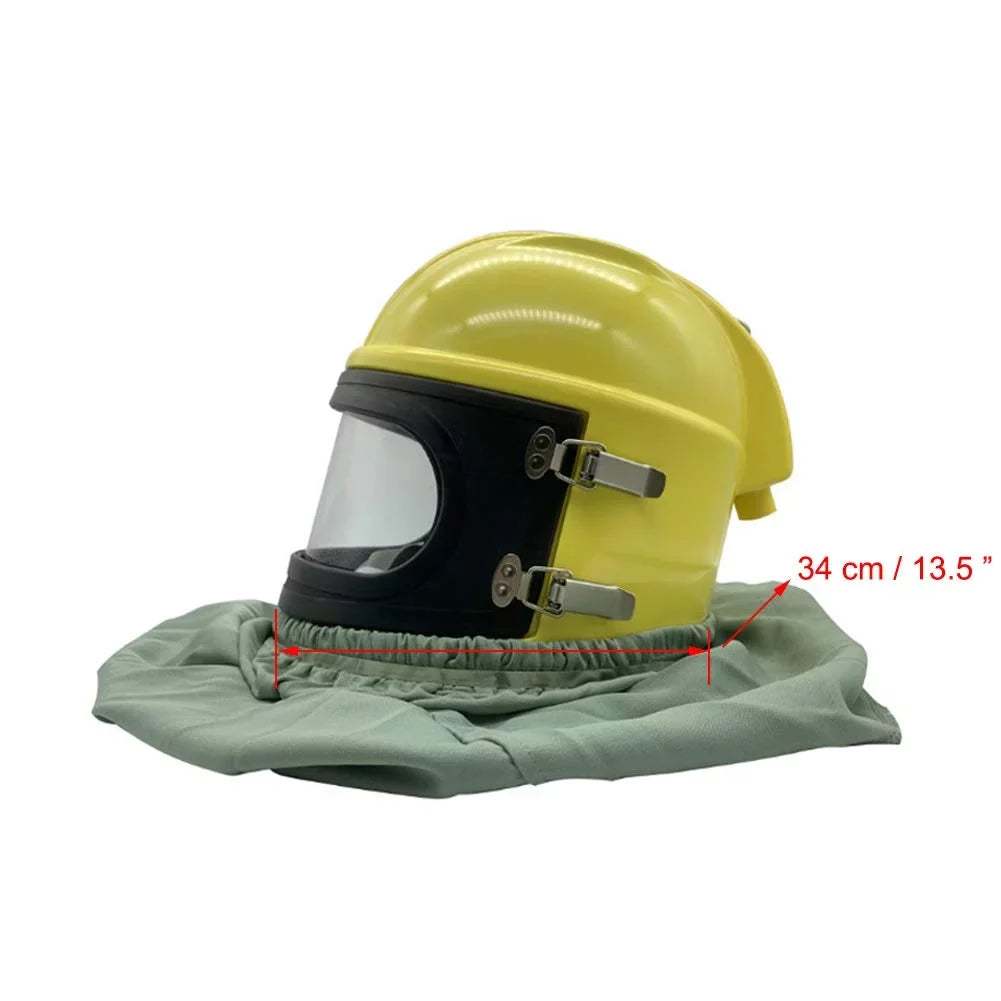 AIR FED Supplied Safety Sandblast Helmet Sand Blast Hood Protector Yellow