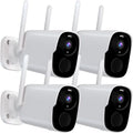 4Pack Security Cameras Wireless Outdoor - 2K QHD Color Night Vision AI Motion Detection WiFi Wireless Cameras for Home Security, Spotlight Siren Alarm Camera with 2-Way Audio, Cloud/SD (up to 256G)