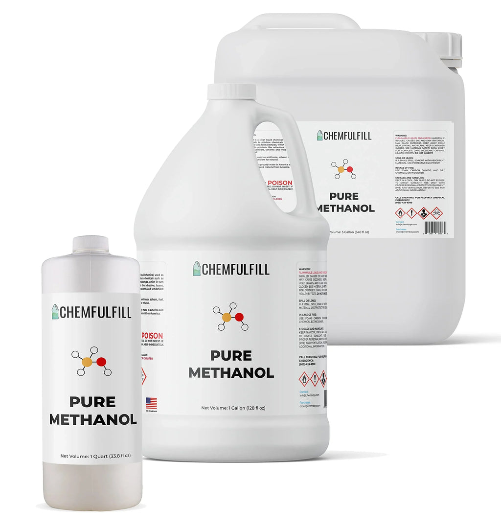 Chemfulfill Methanol - High Purity Methyl Alcohol (MeOH; Methanol) (5-Gallon (640 fl oz))