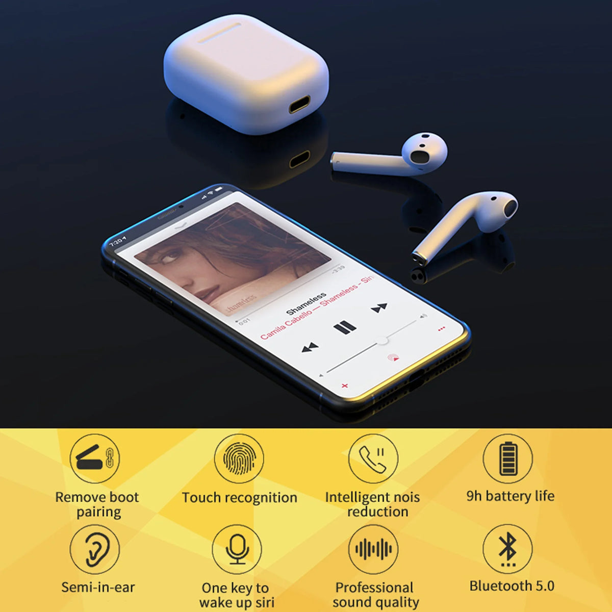 5.0 Second Generation Wireless Earbuds Standby for Up to 72 Hours for and Android