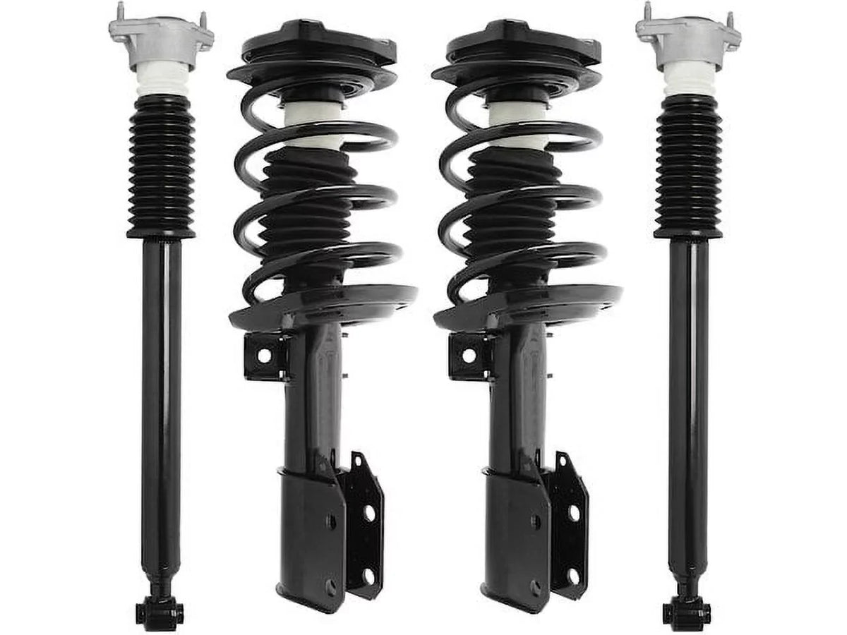 Front and Rear Strut Coil Spring and Shock Absorber Assembly Kit - 4 Piece - Compatible with 2008 - 2014 Mercedes-Benz C300 AWD (without Electronic Suspension) 2009 2010 2011 2012 2013