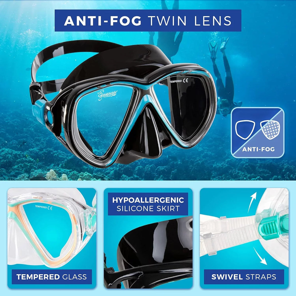 Hanalei Snorkel And Anti-Fog Mask Set