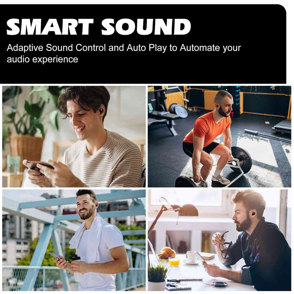 UrbanX True Wireless Bluetooth Earbuds + Charging Case, Black, Dual Connect, IPX5 Liquid Resistance, Bluetooth 5.2 Connection, Balanced, Bass Boost Compatible with Pad