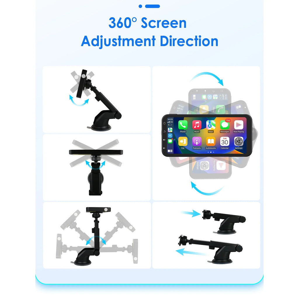Hizpo GPS Navigation Bluetooth 6.25 Inch Display 360° Adjustable FM Car Radio Stereo Head Unit Receiver With Carplay Android Auto And Backup Camera