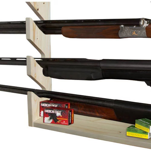 Rush Creek Creations Realtree Solid Pine 4 Gun Wall Rack with Hidden Hardware - Handcrafted - Long-lasting
